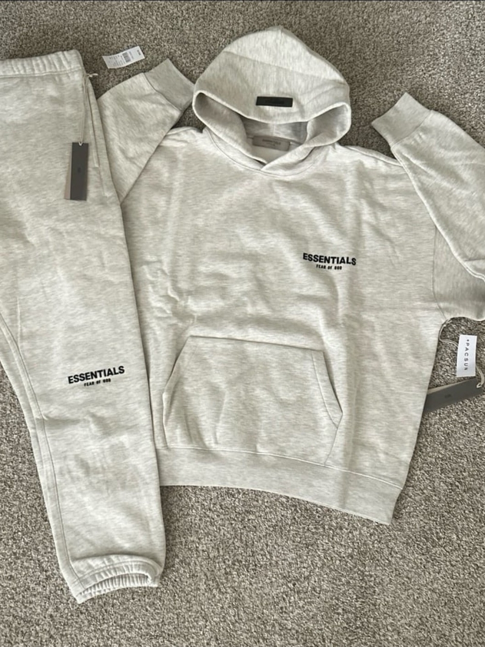 Essentials Light Gray Logo Hoodie & Joggers Set